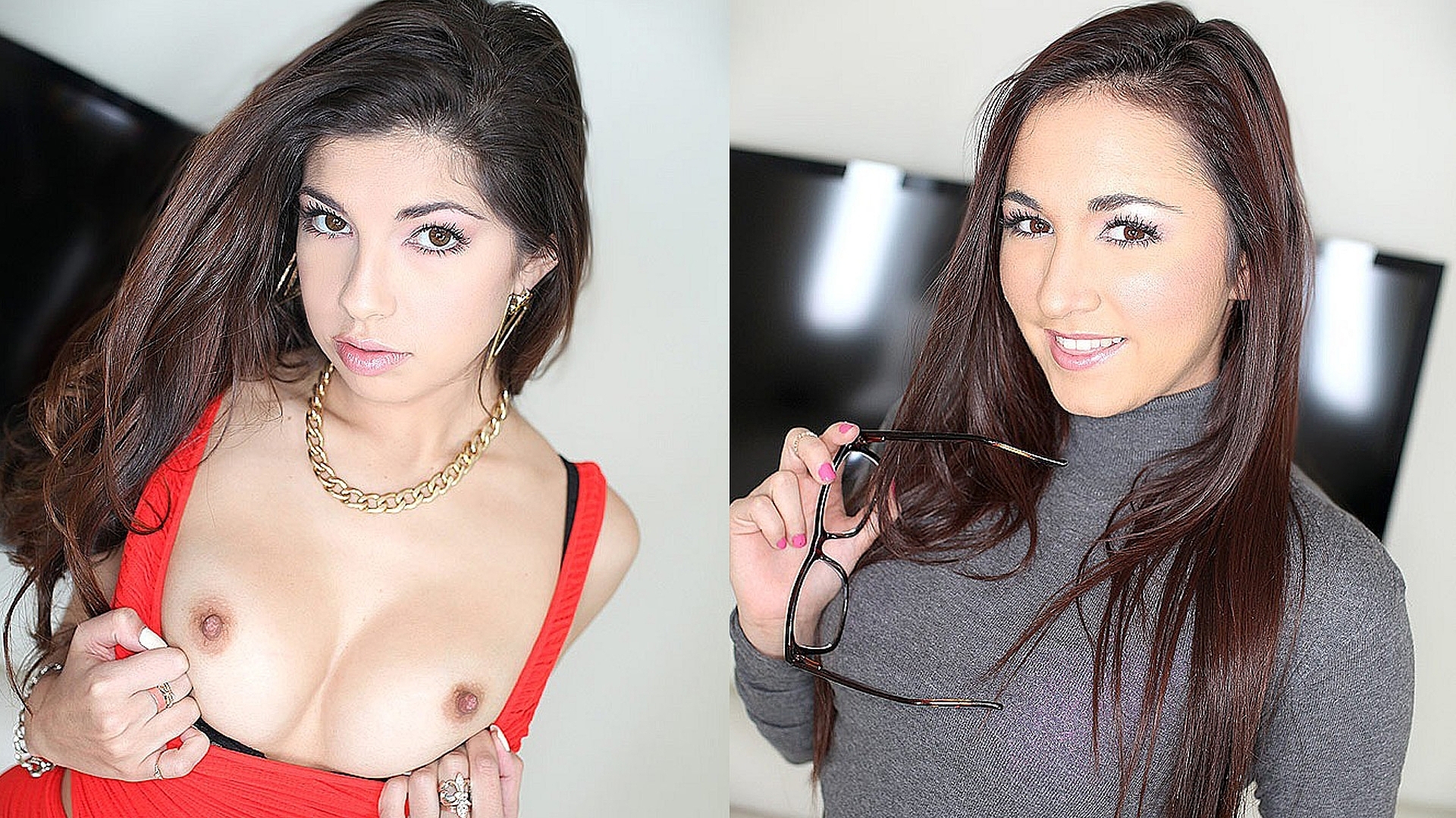 HOT GIRLS WANTED! Ava Taylor and Stella May Suck and Fuck a Nice Cock then Swallow All the Cum