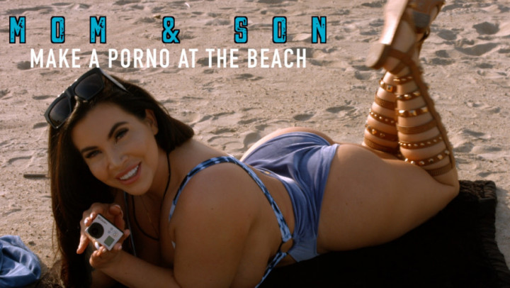 Mom & Son make a porno at the beach 4K
