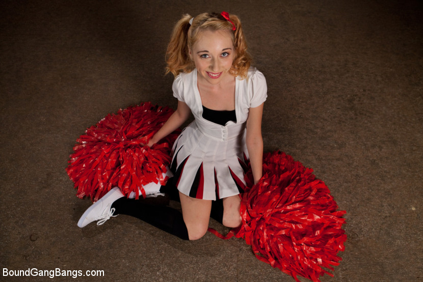 Pom Pom Girl gets Gang Banged by Basketball Coach and Team