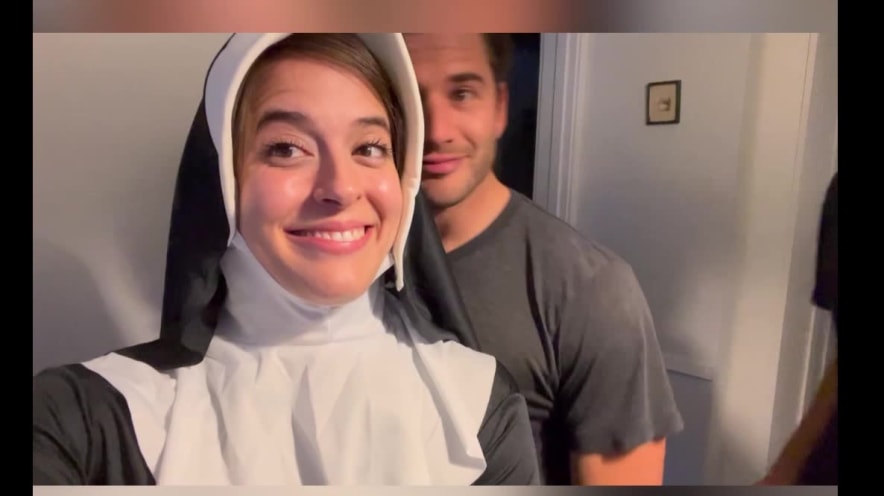Abbie Maley Roleplays as a Nun for Able Godshark and Nathan Bronson