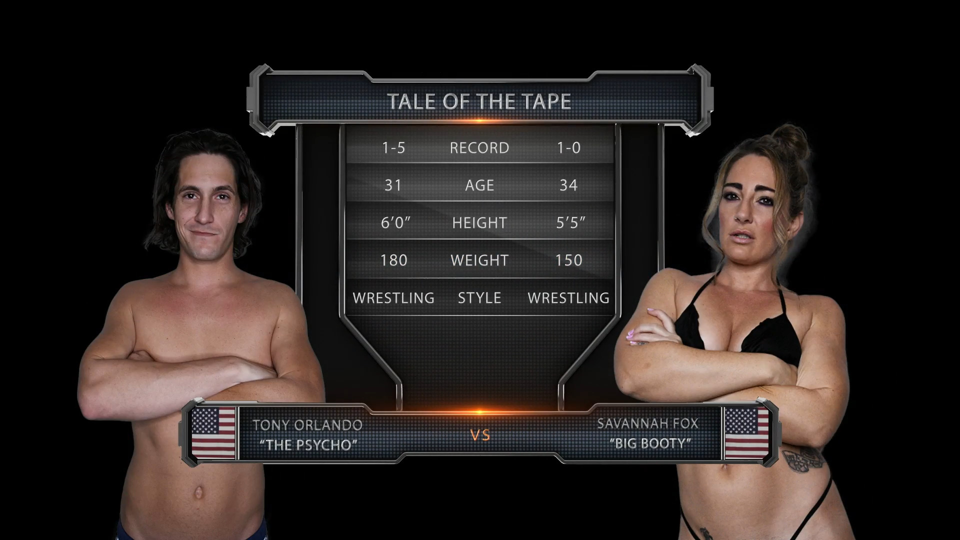 Savannah Fox vs Tony Orlando Mixed Wrestling