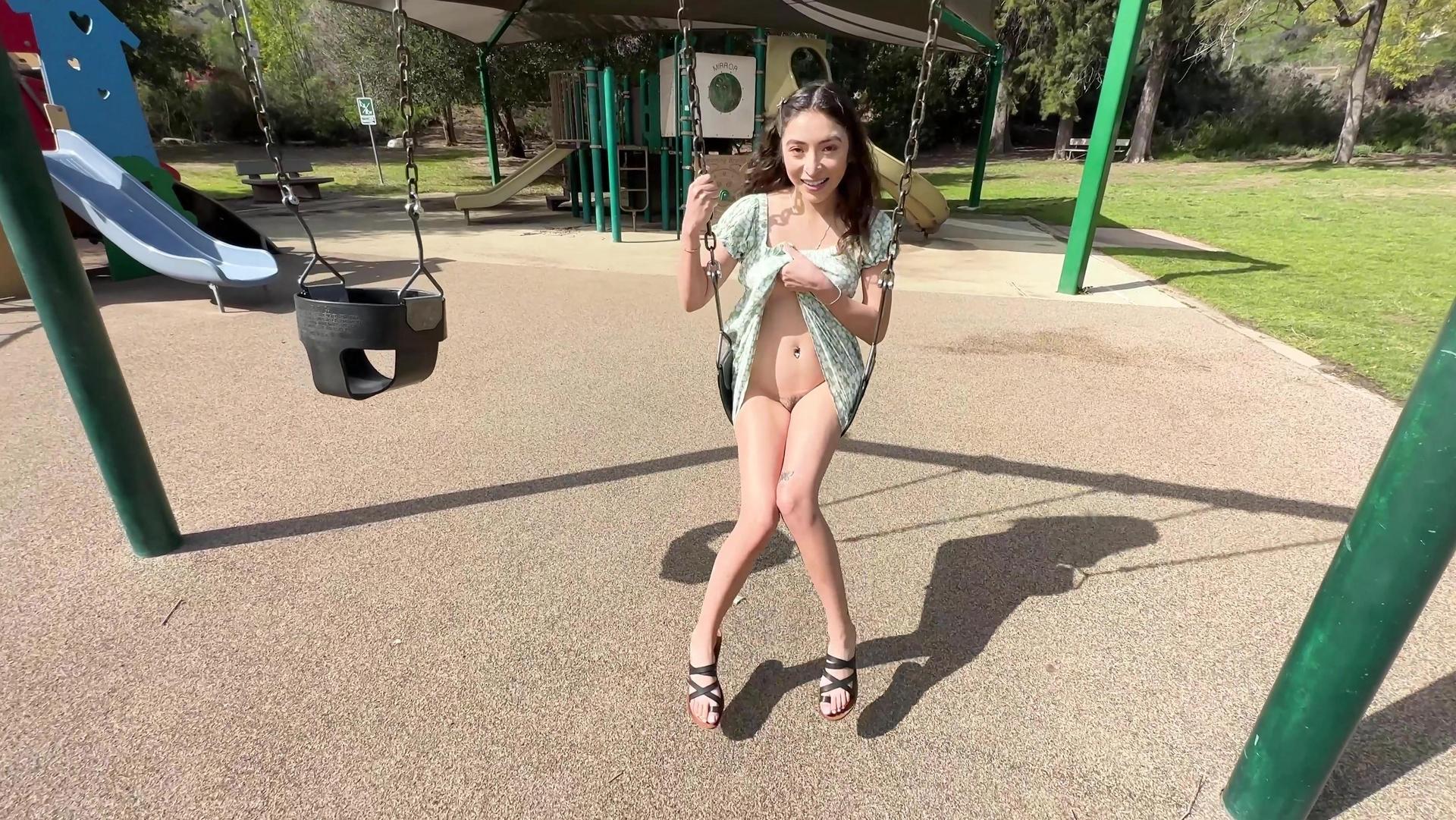 Amber Summer Plays In Public And Gets A Creampie