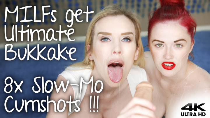 Desperate MILF Moms do Bukkake for Cash
