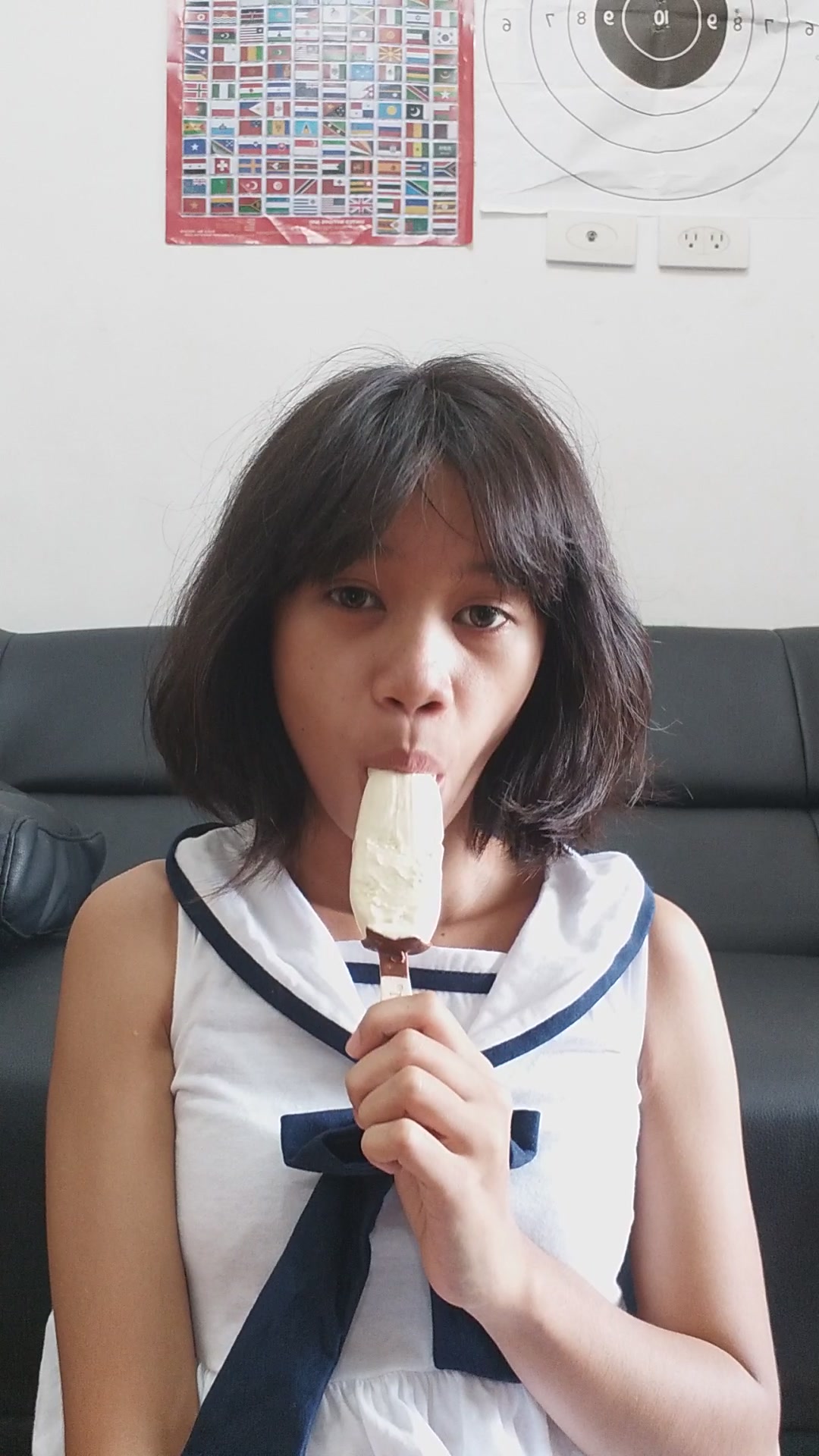 sucking ice cream